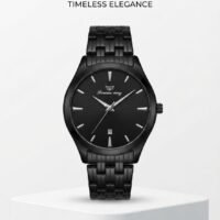 SUCCESS WAY Timeless Elegance Men’s Black Watch – Sophisticated Minimalism