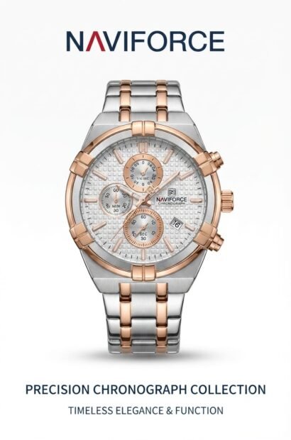 NAVIFORCE Luxury Two-Tone Chronograph Stainless Steel Men's Watch